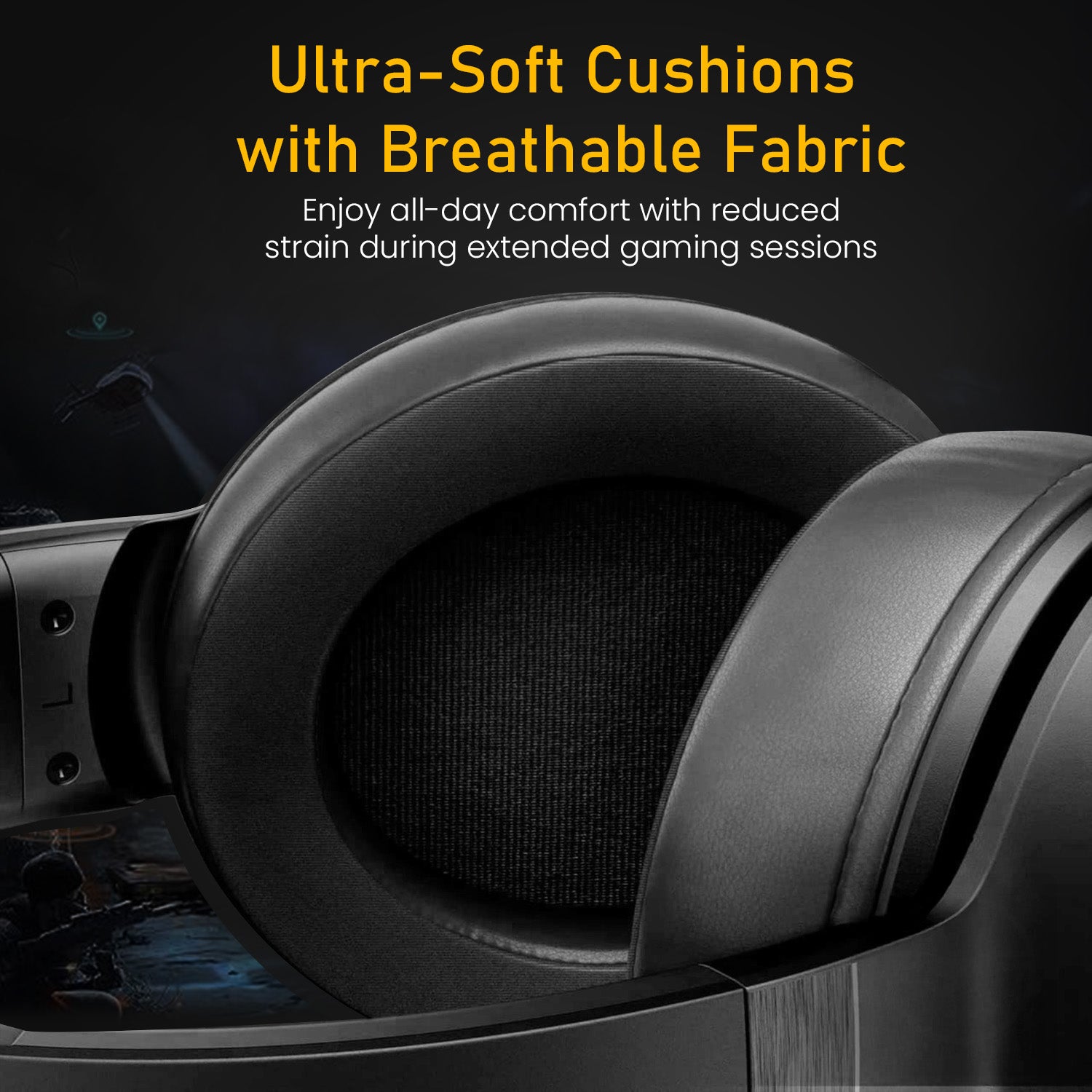 portronics ravn ultra-soft ear cushions wired gaming headphone | over ear headphones with plush padding for passive noise isolation | headphone with mic and adjustable headband best headphones under 5000 for music and gaming
