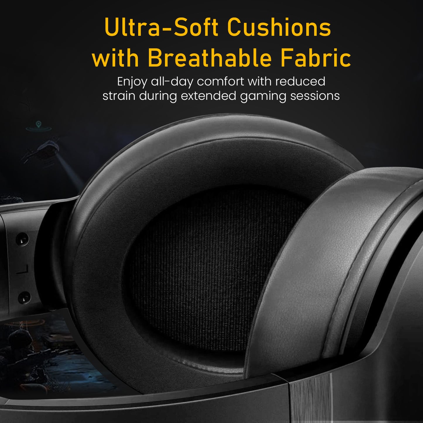 portronics ravn ultra-soft ear cushions wired gaming headphone | over ear headphones with plush padding for passive noise isolation | headphone with mic and adjustable headband best headphones under 5000 for music and gaming
