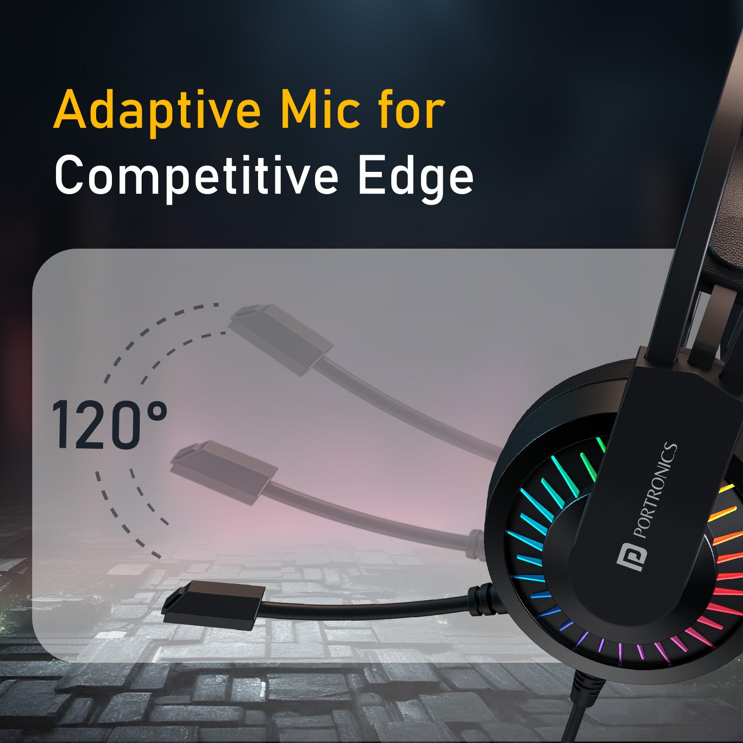 portronics ravn wired headset with flexible hd quality boom mic | gaming headphones with mic for clear team communication | over ear headphones with usb-a and 3.5mm aux headphone support for android, iphone, pc and laptop