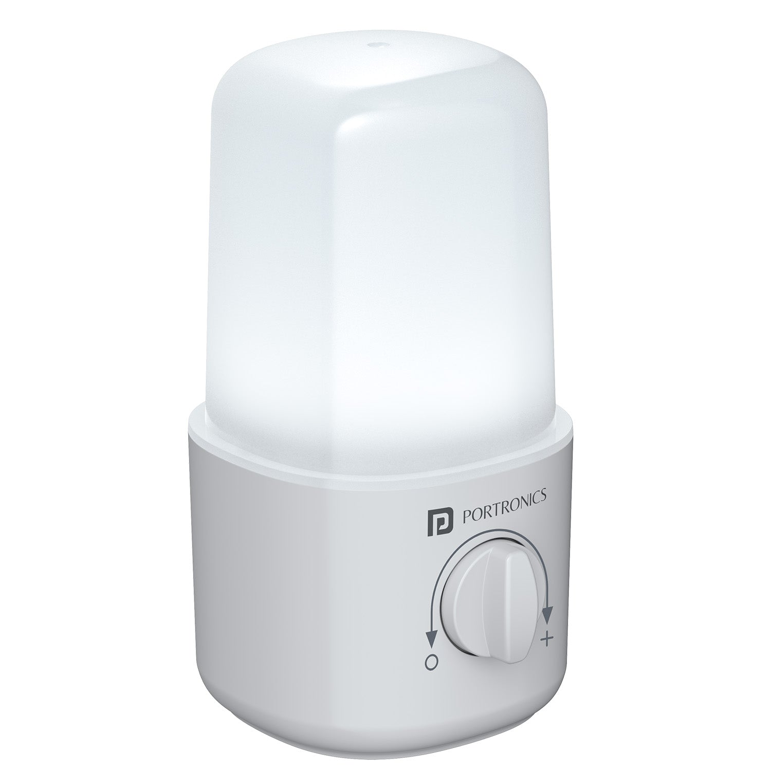 portronics ray x rechargeable led lamp | frosted glare-free diffuser dome with smooth stepless rotary control dial portable led lamp | ambient room lighting and emergency table illumination led lantern | best rechargeable led lamp with rotary brightness switch for home