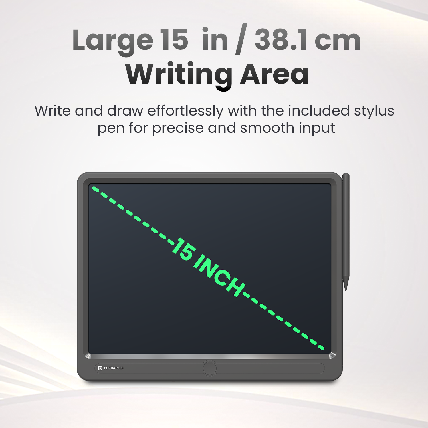 portronics ruffpad 15 15 inch lcd writing tablet | large writing area digital writing pad | drafting ideas and sketching paperless writing pad | what is the best re-writable lcd tablet for school work