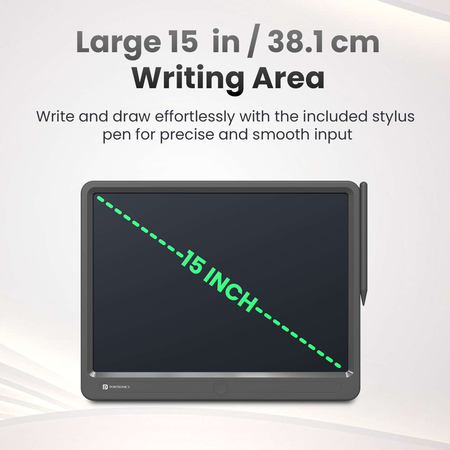portronics ruffpad 15 15 inch lcd writing tablet | large writing area digital writing pad | drafting ideas and sketching paperless writing pad | what is the best re-writable lcd tablet for school work