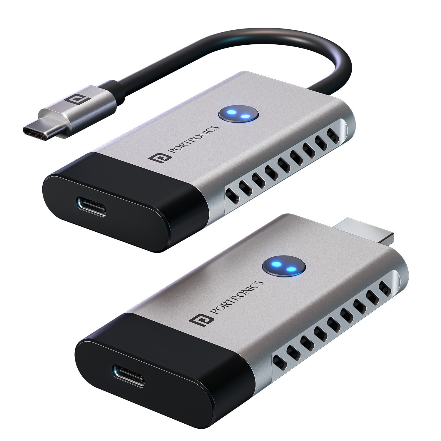 portronics sky cast hdmi wireless transmitter and receiver with type-c to hdmi screen casting adapter for plug and play screen mirroring | wireless type-c to hdmi screen casting adapter supporting 4k@50hz output via type c usb connection | sky cast screen casting adapter for laptops tablets and smartphones