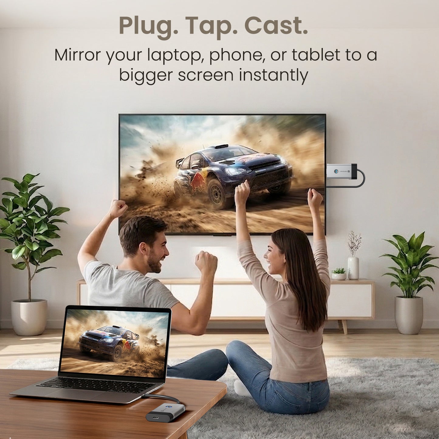portronics sky cast wireless type-c to hdmi screen casting adapter for instant screen casting from laptop to tv without wifi | hdmi wireless transmitter and receiver with plug and play convenience for home entertainment and streaming | sky cast type c usb screen casting adapter for seamless wireless screen mirroring