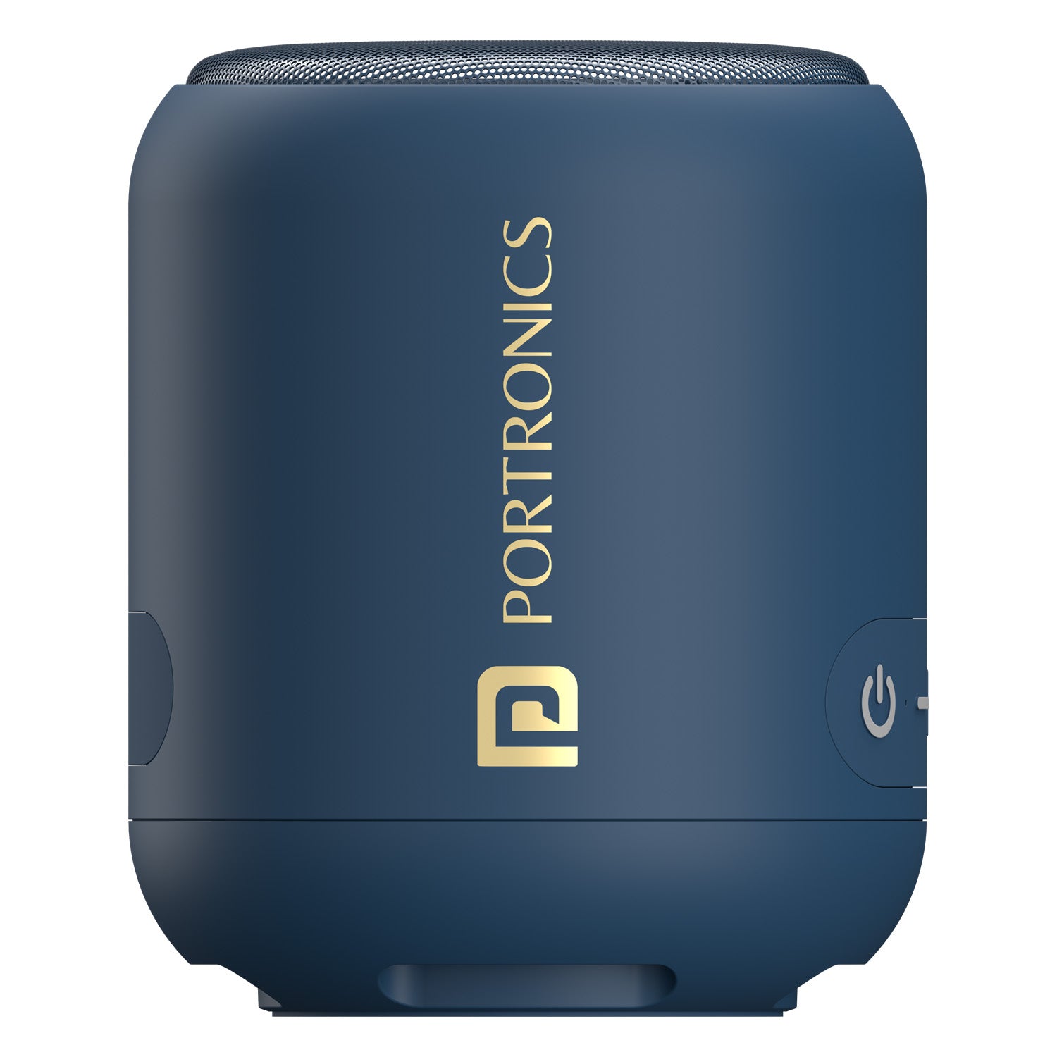 Blue portronics sounddrum1 tws portable bluetooth speaker | true wireless stereo pairing of two speakers | stereo sound experience for parties