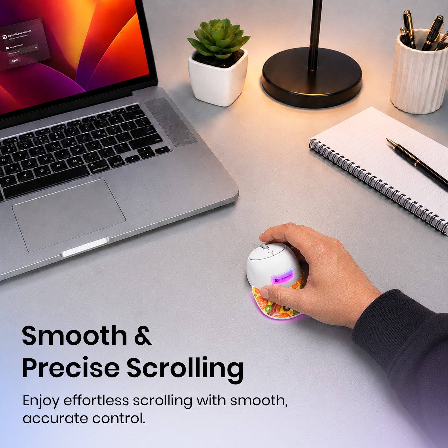 Orange portronics toad cap office mouse | fluid scroll wheel mechanism productivity mouse | rapid page scrolling for documents desktop mouse | best mouse for home office