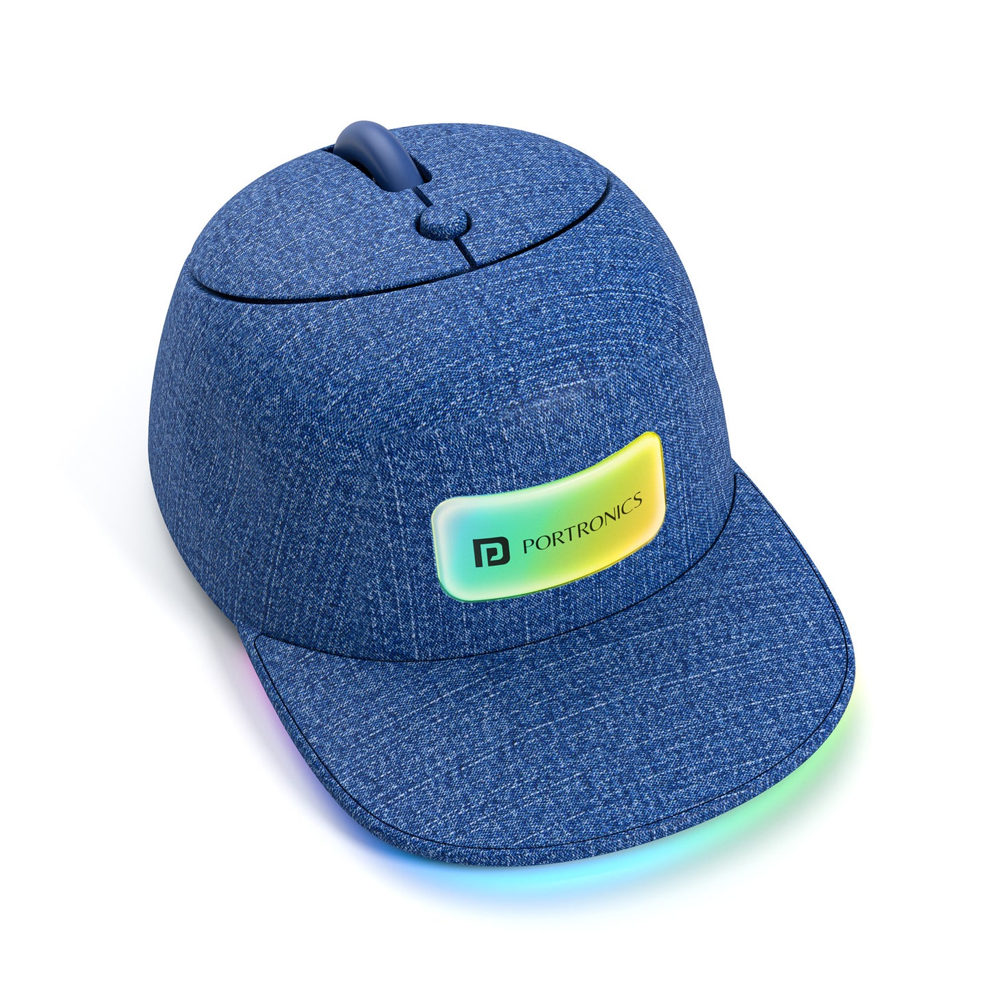 Denim Blue portronics toad cap mini wireless mouse | mini cap styled mouse body profile optical mouse | creative workspace desk accessory wireless computer mouse | buy portronics mouse online