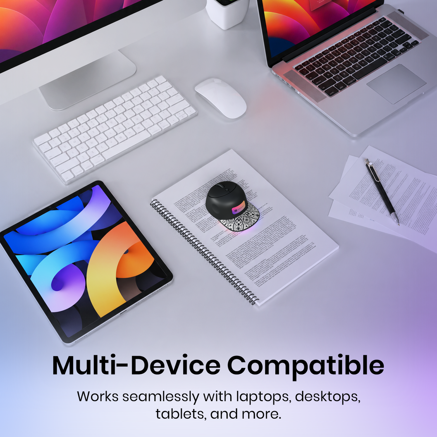Black portronics toad cap multi-device mouse | cross platform laptop desktop tablet support bluetooth mouse | multi device workspace operation tablet mouse | computer accessories online