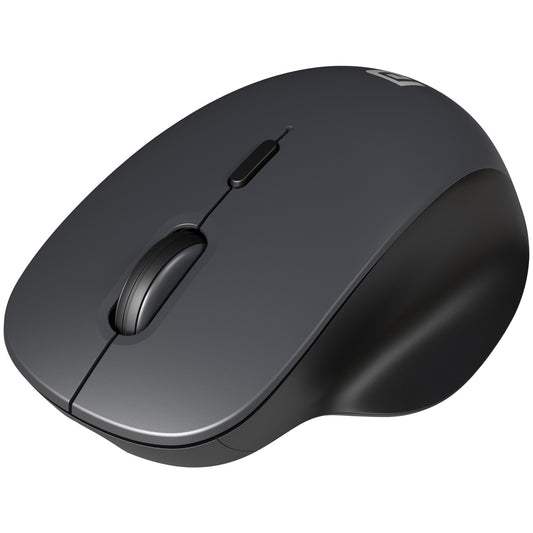 Black portronics toadgo wireless rechargeable mouse – ergonomic thumb-rest design with silent clicks, dual mode bluetooth and 2.4ghz optical mouse for laptop and desktop