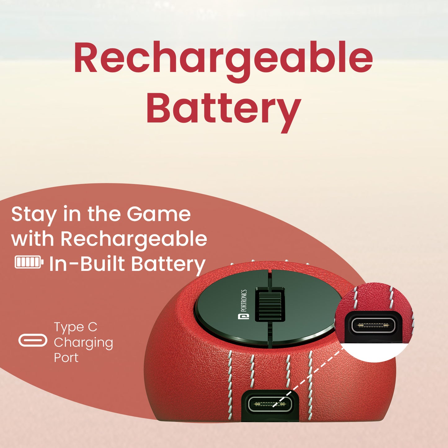 portronics toadplay cricket wireless mouse | 320mah rechargeable polymer battery with type-c charging port | high quality optical mouse for daily laptop and pc use