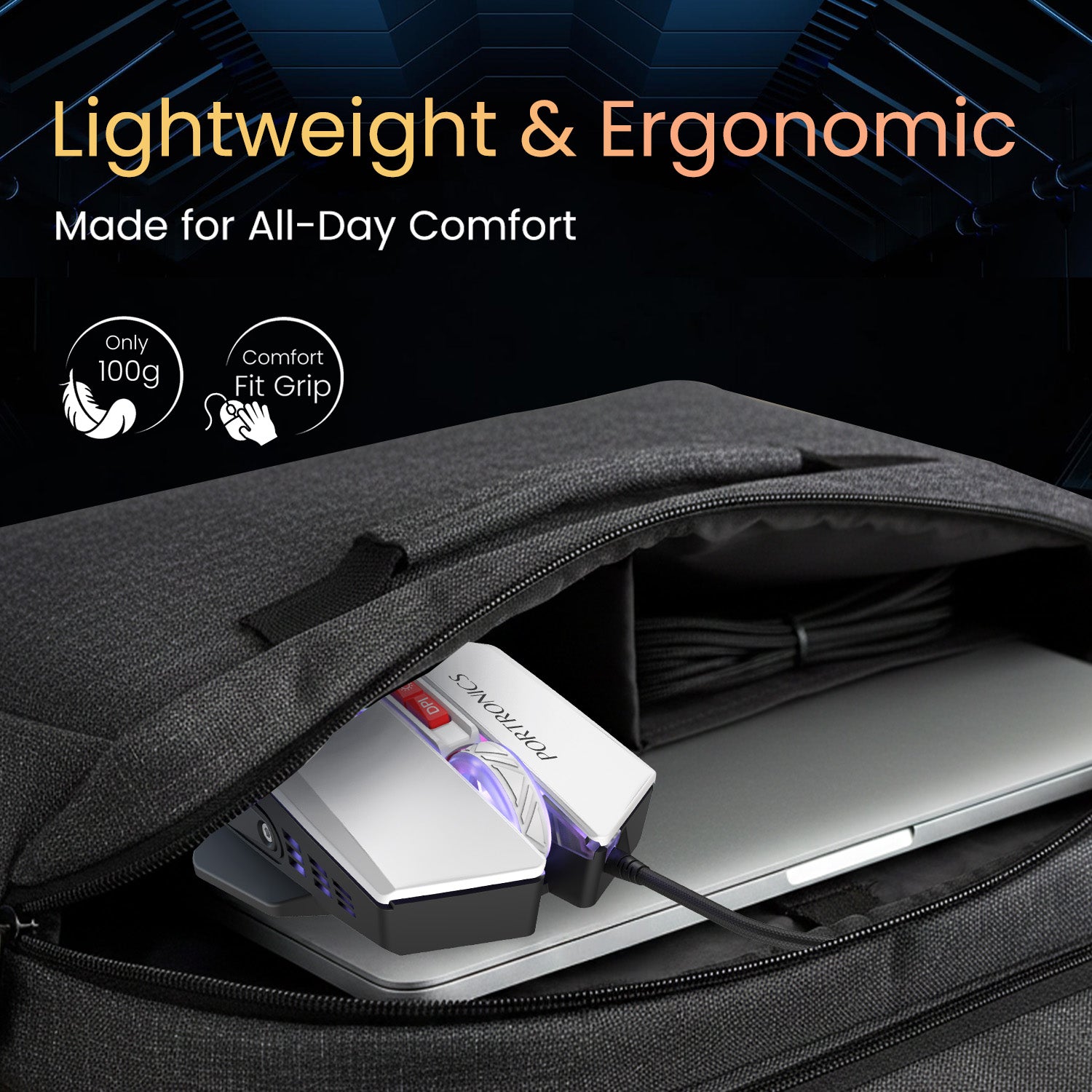 Black portronics vader x gaming mouse wired | rgb lighting and high precision sensor | gaming mouse under 1000 with pro level features| best gaming wired mouse for travel 