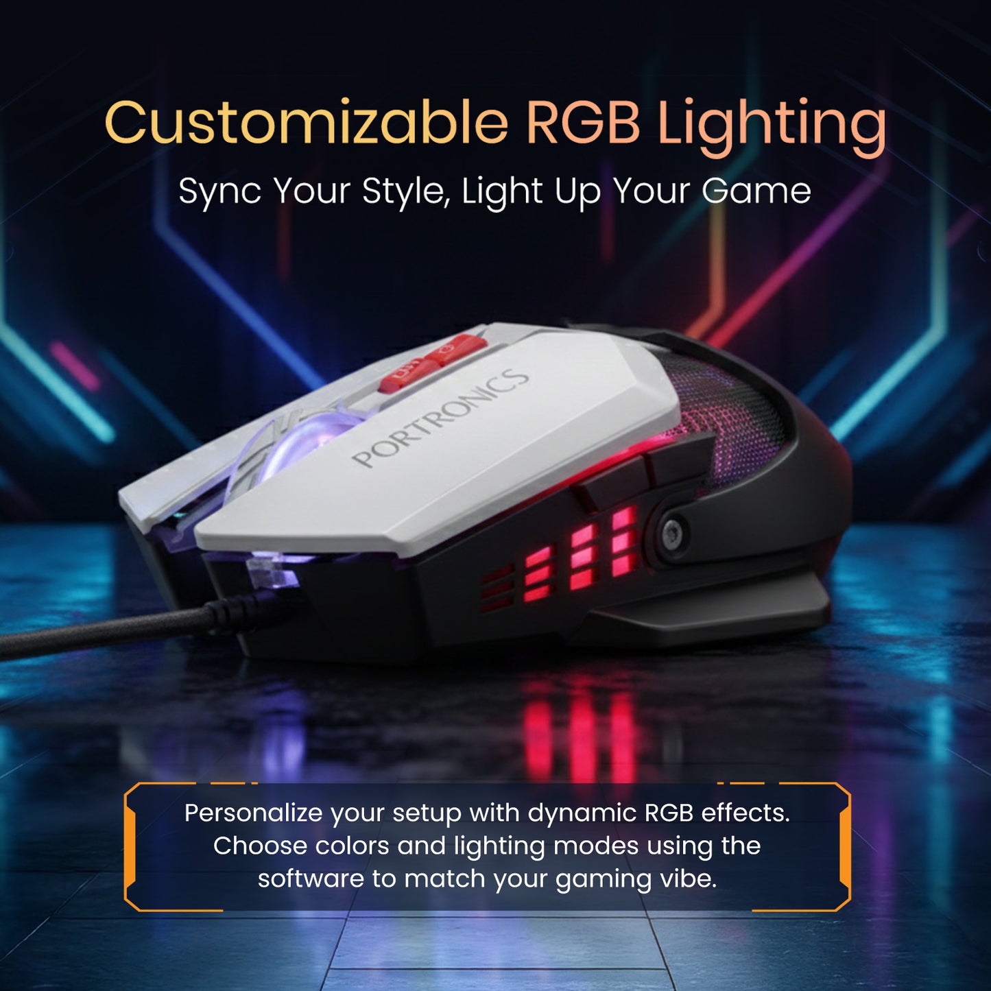 Black portronics vader x gaming mouse wired | rgb lighting and high precision sensor | gaming mouse under 1000 with pro level features