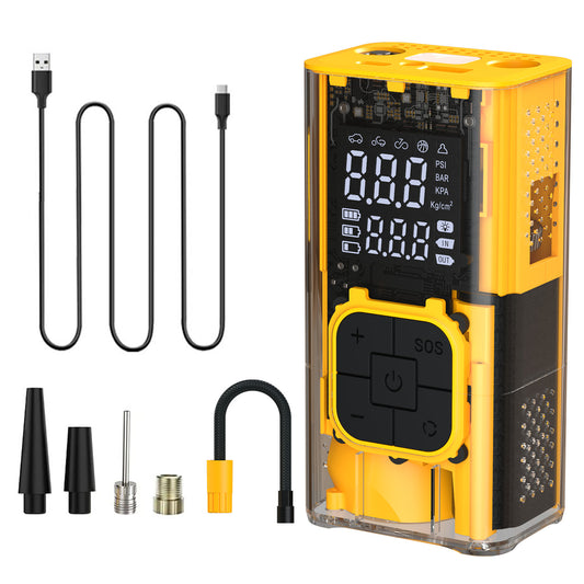 portronics vayu 3t portable tyre inflator with type-c rechargeable air pump and all nozzle adapters – best wireless tyre inflator for car and bike in india