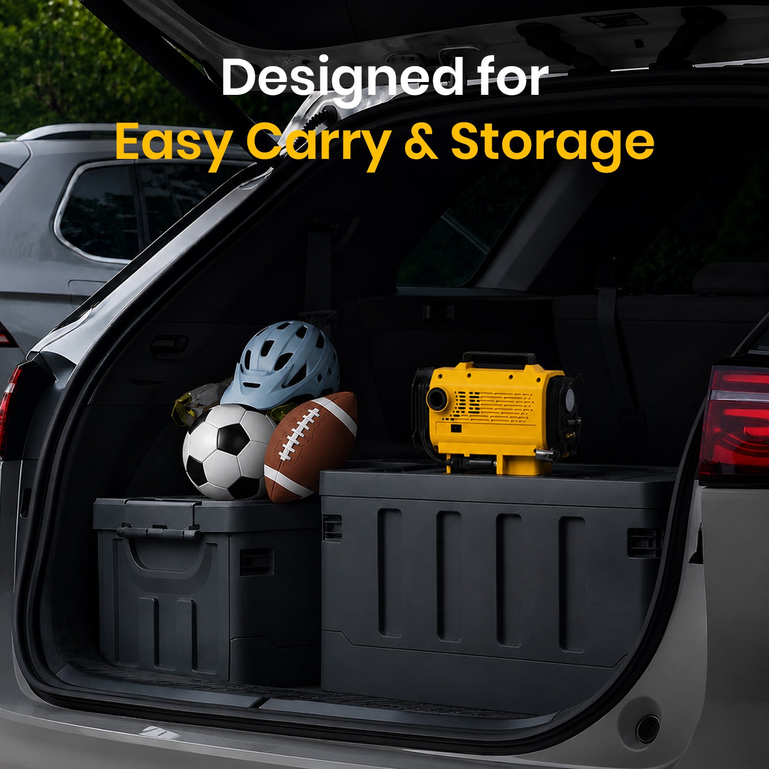 portronics vayu hybrid portable air compressor for easy carry and storage | compact tyre inflator designed for travel camping and car boot storage | portable rechargeable car inflator with carry handle for on-the-go use | best portable tyre inflator for car with easy storage design