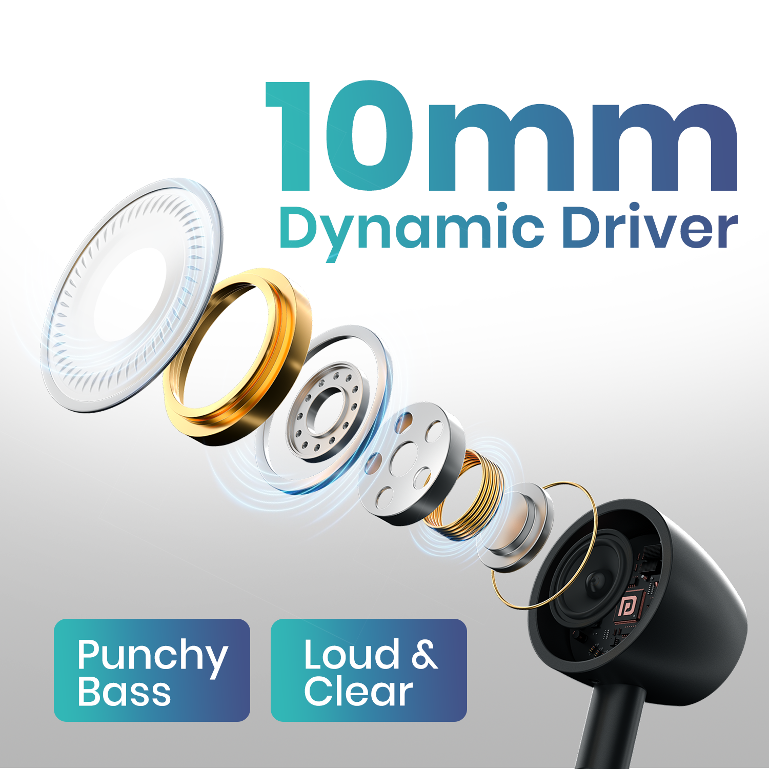 Portronics Harmonics Y3 Bluetooth neckband for active use, 10mm dynamic drivers, 1-year warranty, fast charging, dual mode for gaming or music, magnetic earbuds, and neckband for travel or fitness.