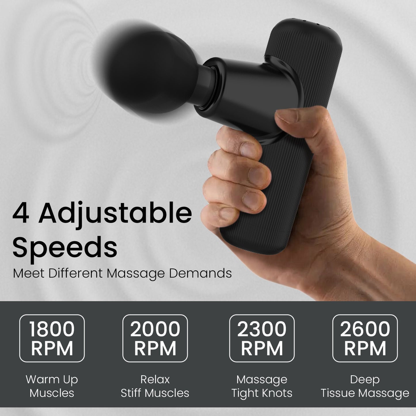 Durable and stylish Mini Massager Zeno Go with auto shut-off function, ensuring safe muscle relaxation sessions and battery protection.