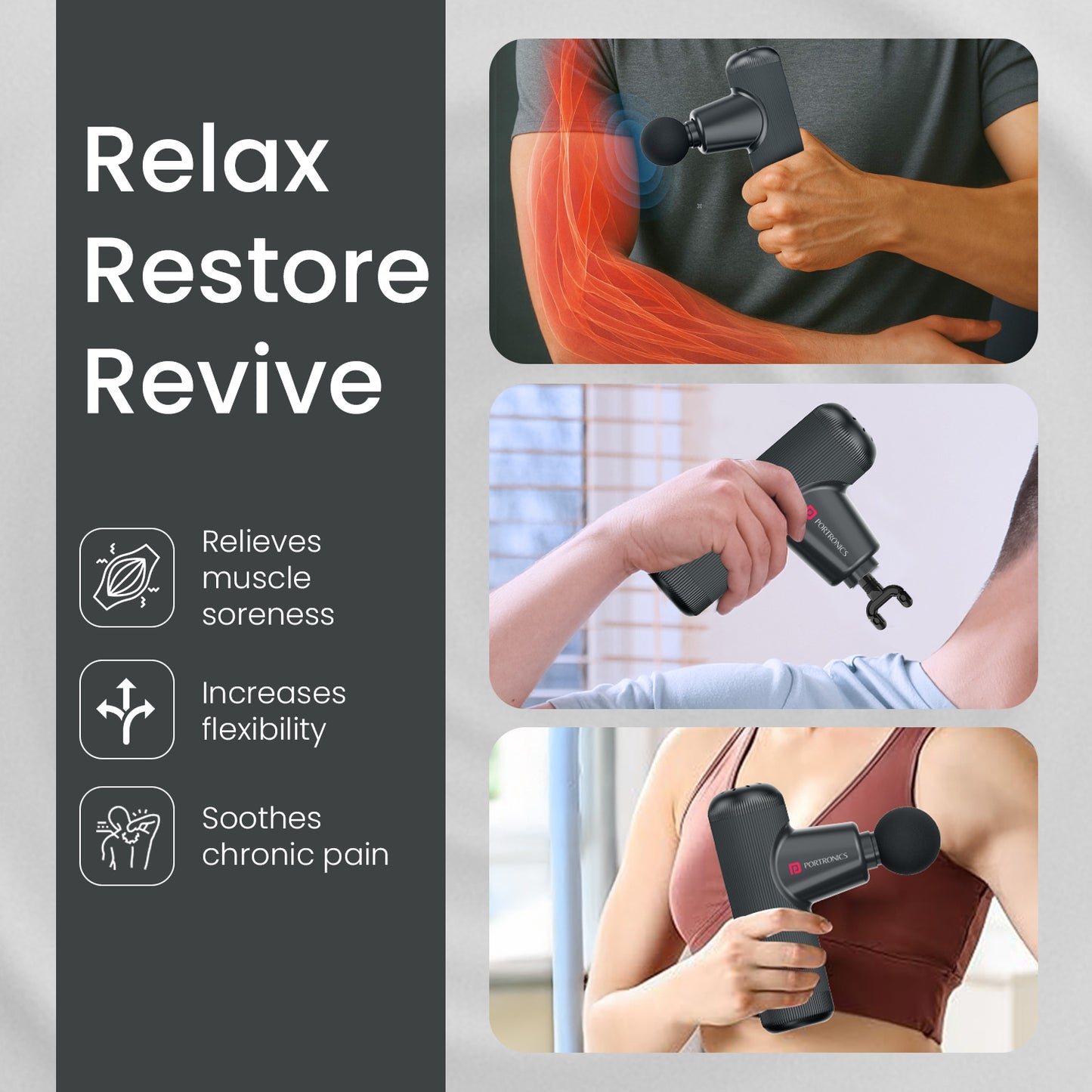 Durable and stylish Mini Massager Zeno Go with auto shut-off function, ensuring safe muscle relaxation sessions and battery protection.