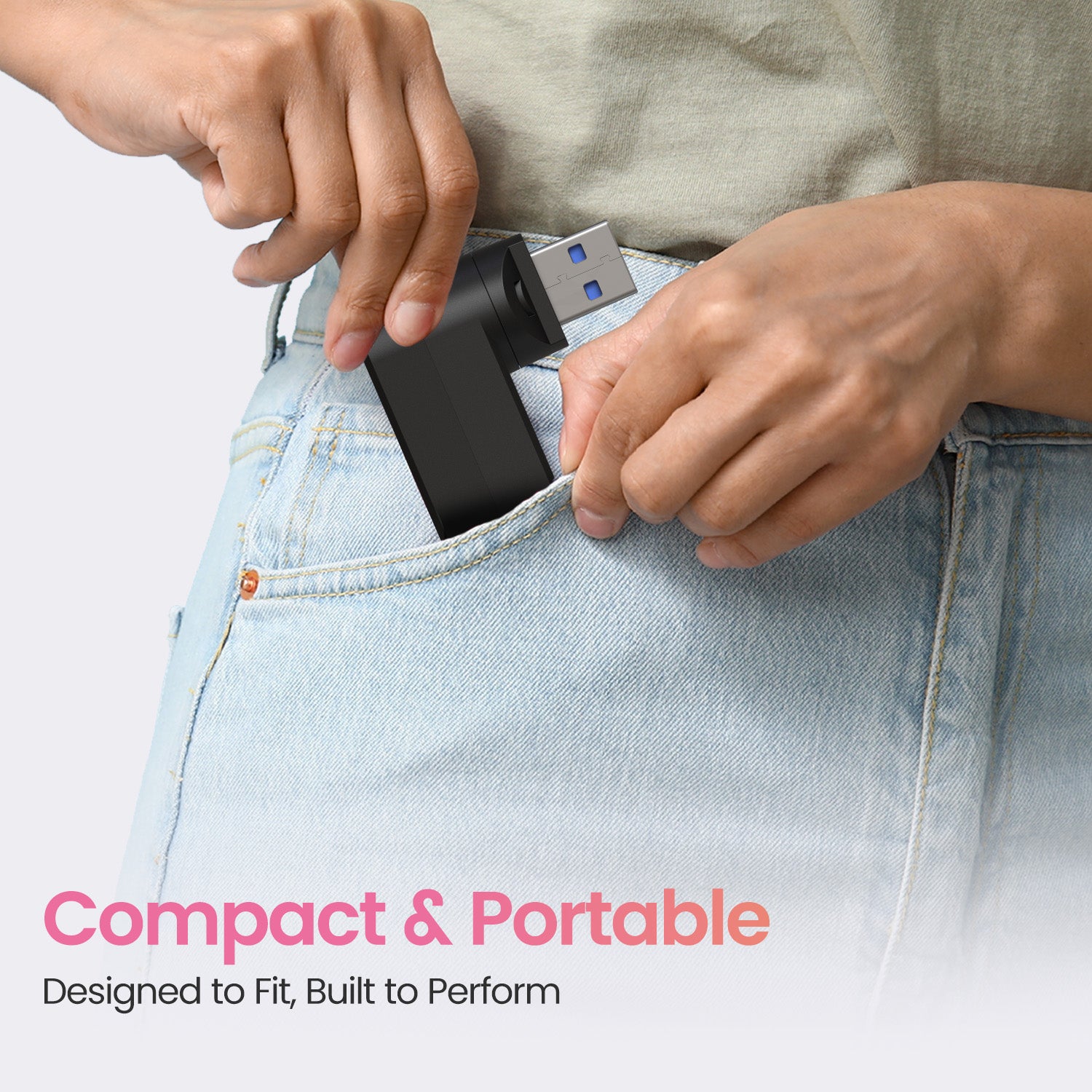 Portronics Mport spin 4 usb Hub is compact and travel friendly| best travel friendly usb hub online
