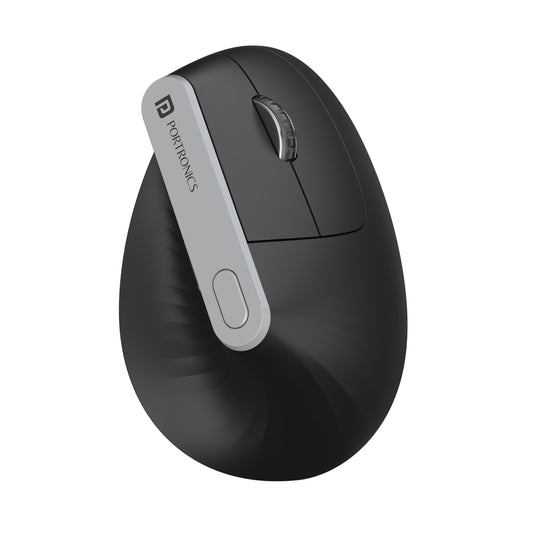 Black Portronics Toad Ergo Wireless Mouse with 6D Buttons & 1200 DPI