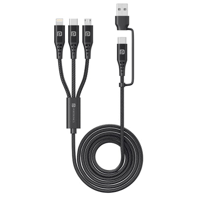 Portronics Konnect J9 3-in-1 USB cable has Type-C, Micro USB and 8-pin