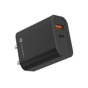 Portronics Adapto 45 20 W Fast Charger, USB A-type & C-type ports, black