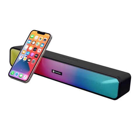 Portronics Radian 16W Mini wireless Bluetooth Sound bar with built-in mic fast connectivity 