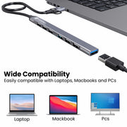 Potronics Mport 7 Type C USB hub with 7 USB ports for PC or Laptop wide compatibility