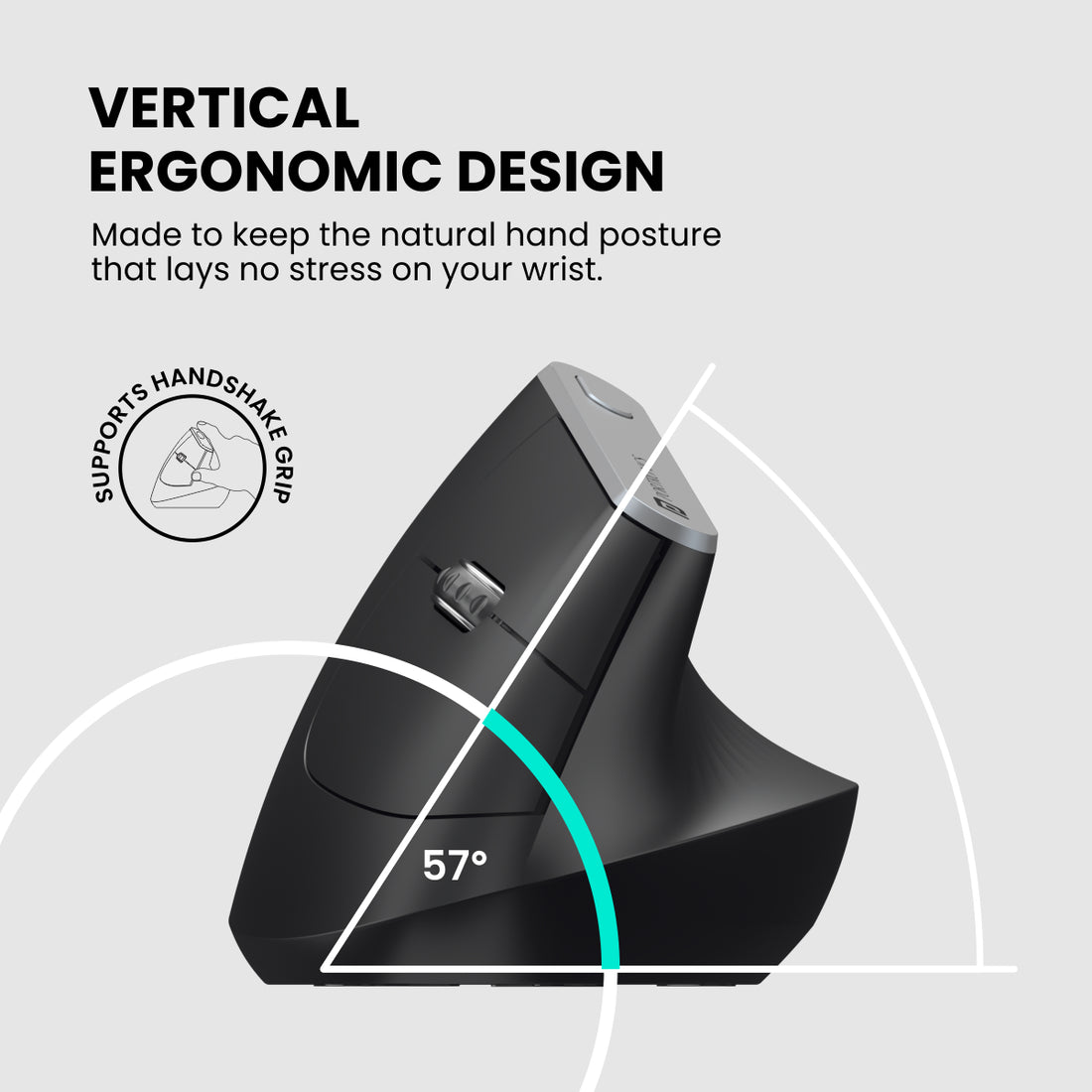 Buy Portronics Toad Ergo Wireless Vertical Mouse with 6D Buttons