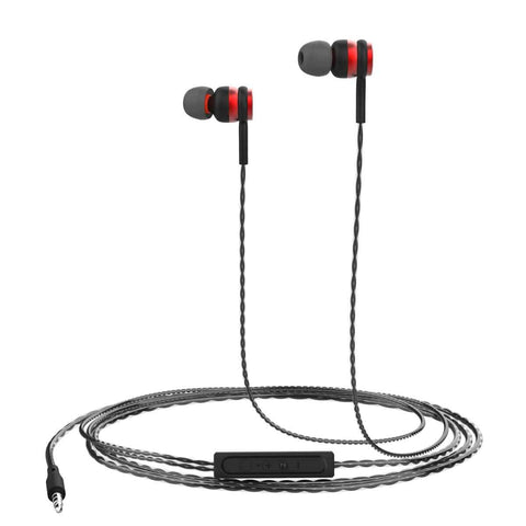 Portronics Conch Gama headphones with wire, red
