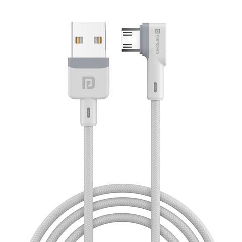 Konnect L MicroUSB: 1.2m micro USB Charging Cable - Portronics, white