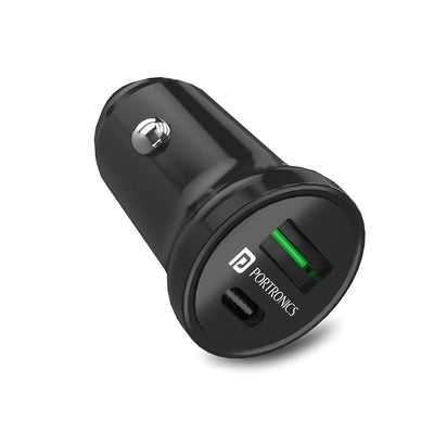 Portronics Car Power Mini Type c & USB car Charger