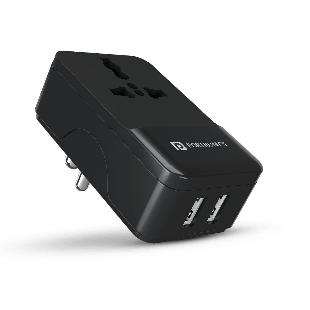 Portronics Adapto III : Dual-USB Adapter and AC Socket