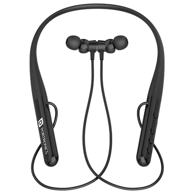 Portronics Harmonics Z4 bluetooth neckband earphone, Black