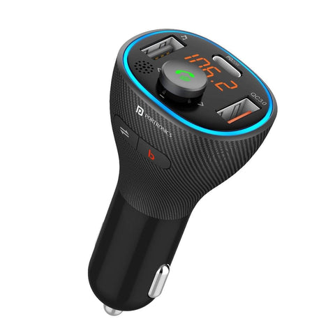 Portronics Auto 15 Wireless Audio Connector and Fast Car Charger 