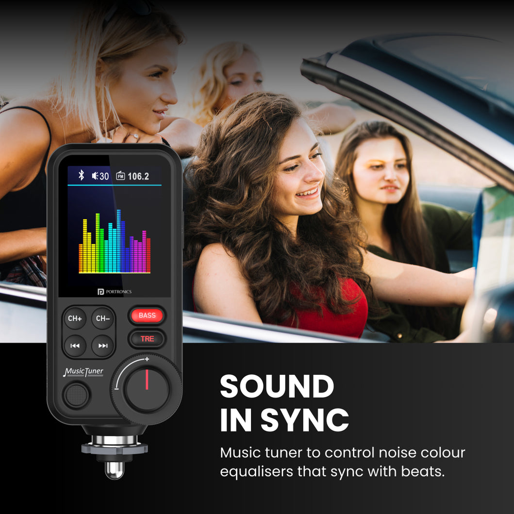 Auto Drive Bluetooth FM Transmitter via Remote Control and Charging Ports  Compatible with Smartphone 