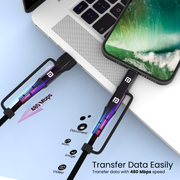 Portronics Konnect J8 Type C to 8 Pin & USB cable 60 W Charging data transfer cable 