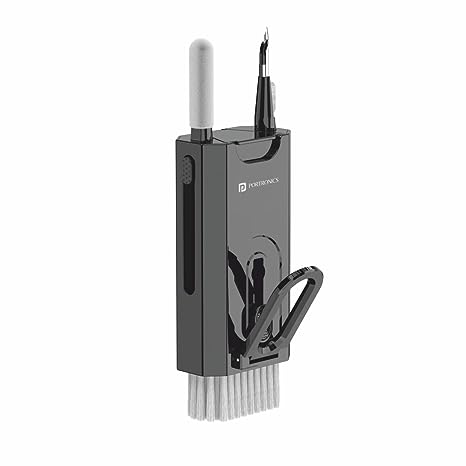 Black Clean M Laptop Cleaning Kit – Easy-to-Carry 8-in-1 Cleaning Accessory for Keeping Your Work Desk & Electronic Devices Spotless
