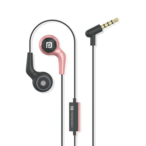 Portronics Conch 70 wired earphone, pink