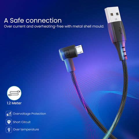 Portronics Konnect HD Micro USB to micro cable with 3.0 A output safe connection