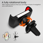 Portronics Clamp 2 Car Mobile Holder 360° Rotational Body