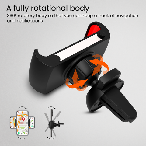 Portronics Clamp 2 Car Mobile Holder 360° Rotational Body