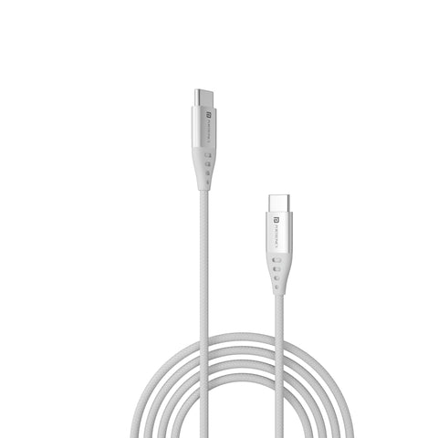 Stop struggling with slow data transfers! The Konnect C1 cable has you covered with its high-speed data transfer capabilities with this Type-C to Type-C USB cable. white