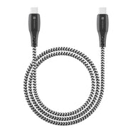 Portronics Konnect A type c to type c cable 1 meter long, Black and white