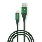 Portronics KONNECT B+ Nylon Braided 8 Pin USB Cable green colour