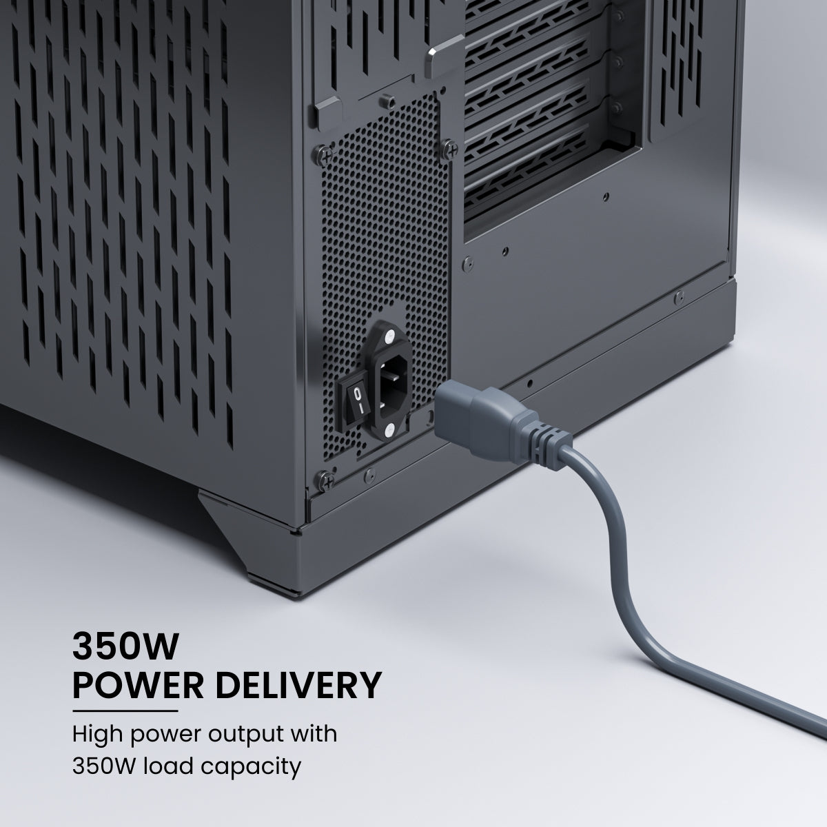 Portronics Konnect G1 3-Prong Power Connector 350W power delivery. grey