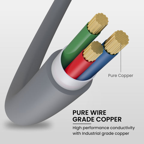 Portronics Konnect G1 3-Prong Power Connector pure wire grade copper