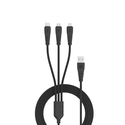 Portronics Konnect A Trio 3-in-1 micro USB, iOS, and Type C Cable