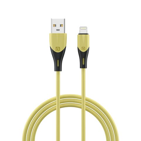 Portronics Konnect Way 8 Pin USB Charging Cable for Iphone, yellow 