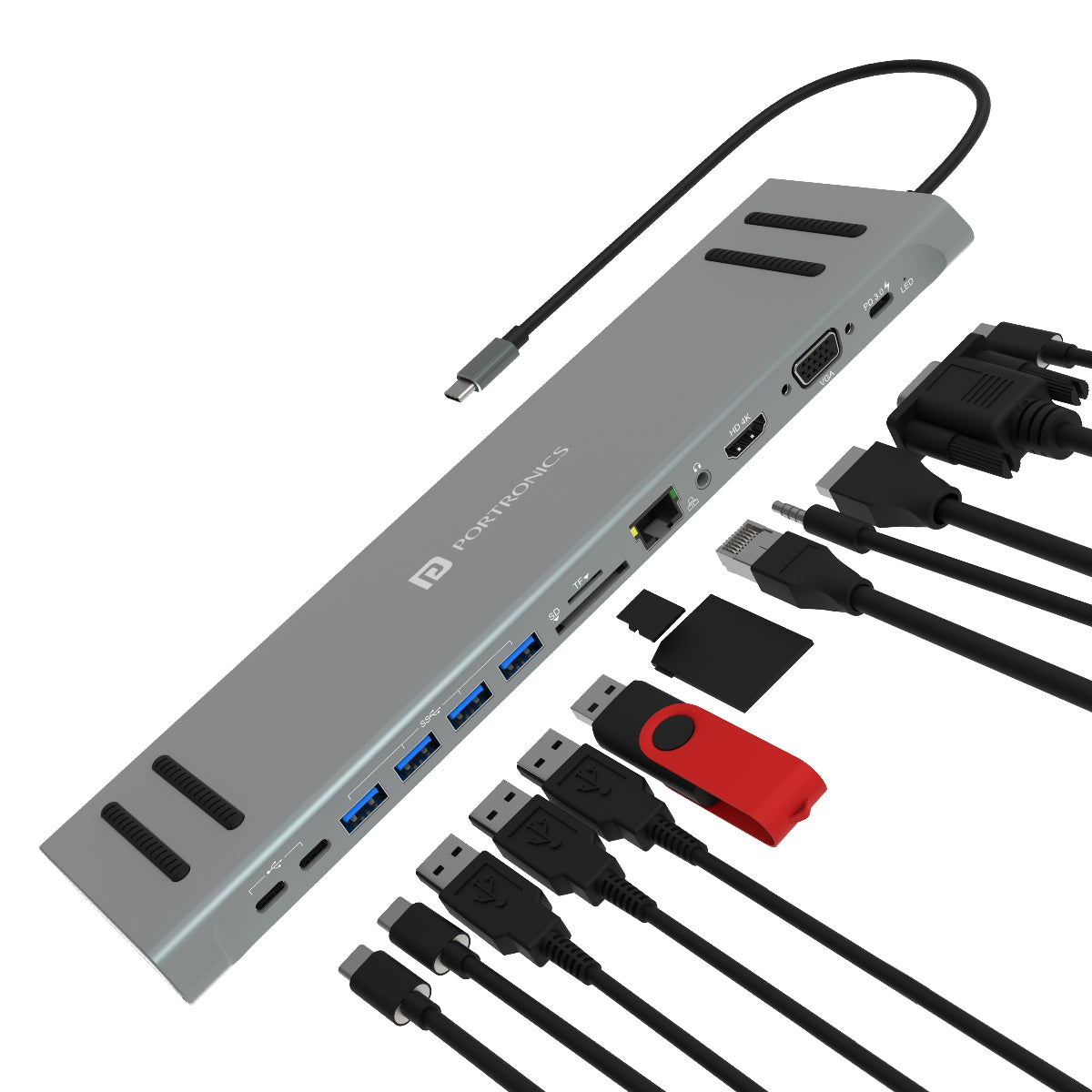Buy Portronics Mport 13C USB hub 13-in-1 Docking Station Usb Multiport