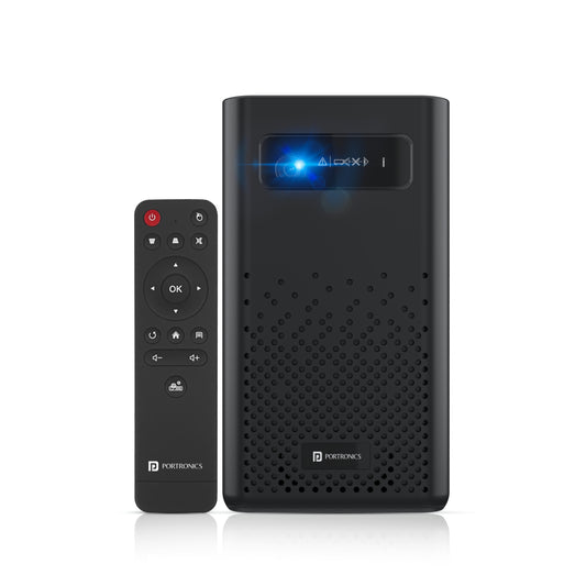  Portronics Pico 11 portable/smart/ bluetooth projector, 7800 mAh. Black